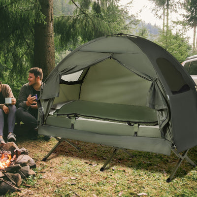1 Person Outdoor Folding Pop Up Camping Cot Tent W/ Air Mattress - Avionnti