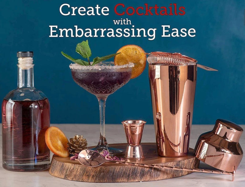 10-in-1 Cocktail Shaker Set - Bar Tools Cocktail Making Kit, Rose Gold - Avionnti