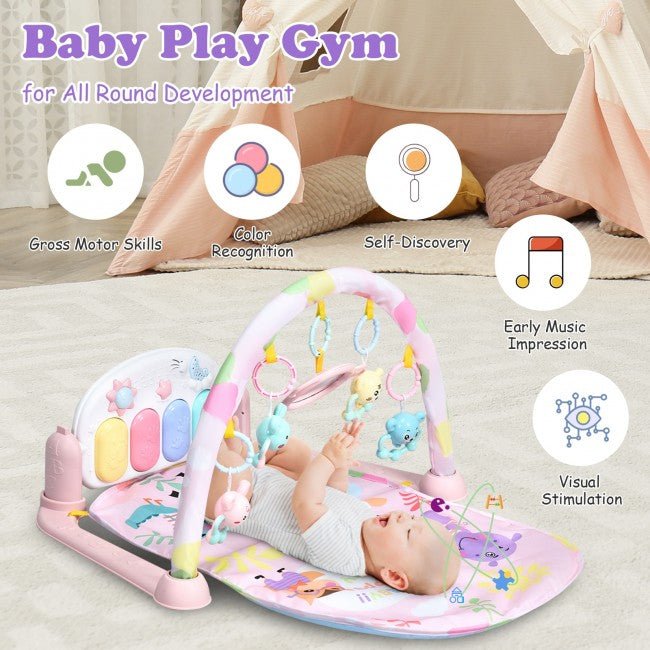 3-In-1 Baby Musical Activity Gym Play Mat With Kick And Play Piano - Avionnti