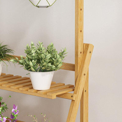 3-Tier Hanging Bamboo Plant Stand - Indoor And Outdoor Plant Stand - Avionnti