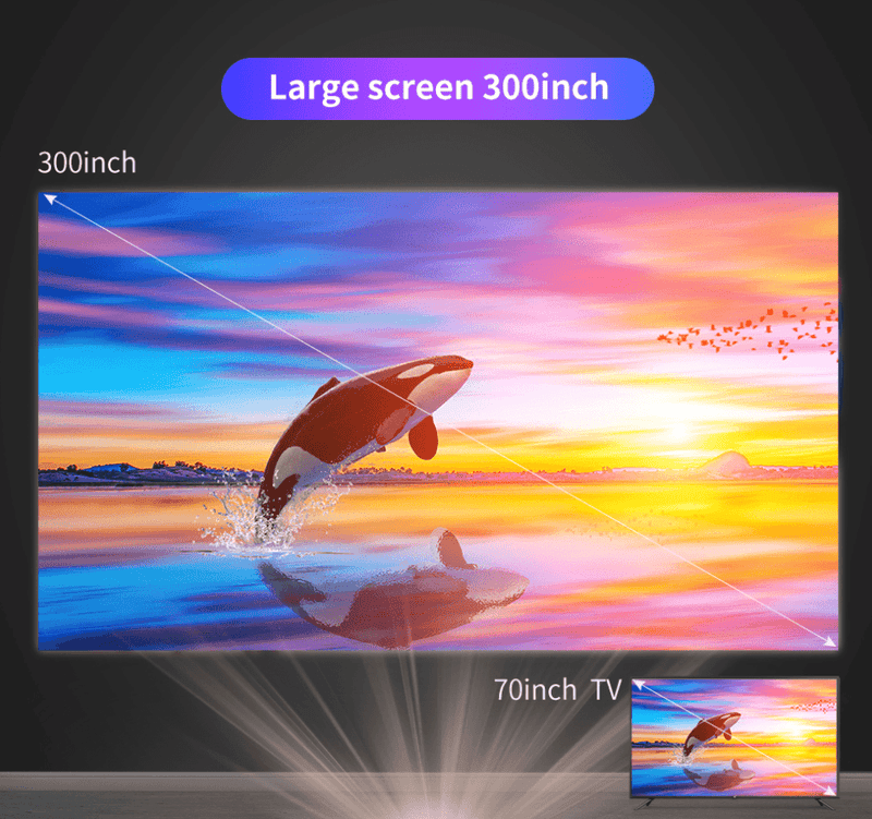 4k 1080p Home Outdoor Movie Projector Full HD - Avionnti