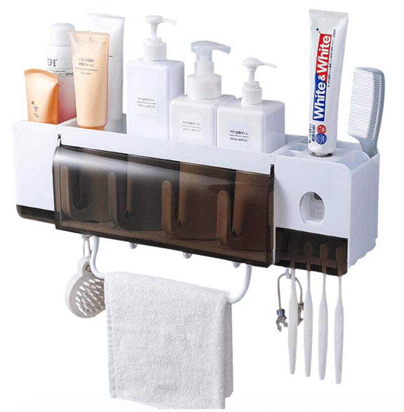 Automatic Toothpaste Dispenser - Wall Mounted Magnetic Absorption Toothbrush Holder - Avionnti