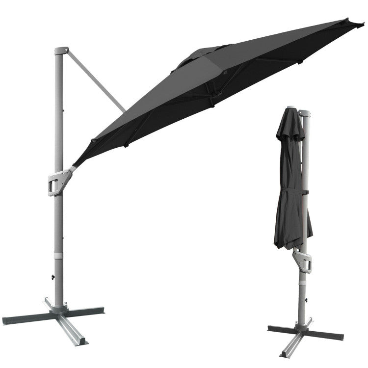 Best 11ft Patio Cantilever Umbrella With 360 Rotation And Tilt System - Avionnti