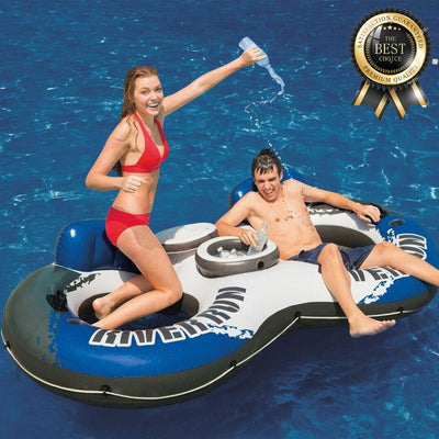 Best 2-Person Inflatable Pool Water Float With Built-In Cooler - Avionnti