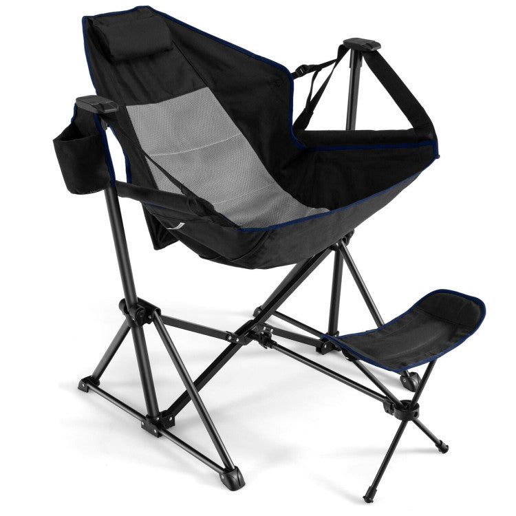 Best 2023 Folding Hammock Camping Chair W/ Retractable Footrest - Avionnti