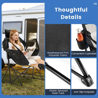 Best 2023 Folding Hammock Camping Chair W/ Retractable Footrest - Avionnti