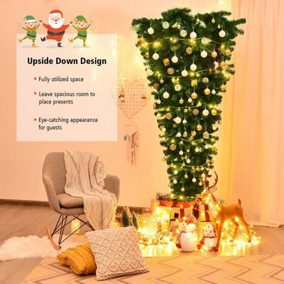 Best 7FT Upside Down Artificial Christmas Tree With Metal Stand - Avionnti