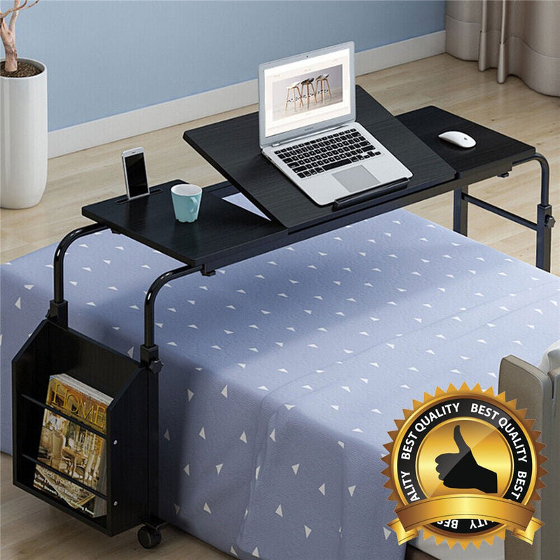 Best Adjustable Laptop Computer Over The Bed Desk With Rolling Wheels - Avionnti