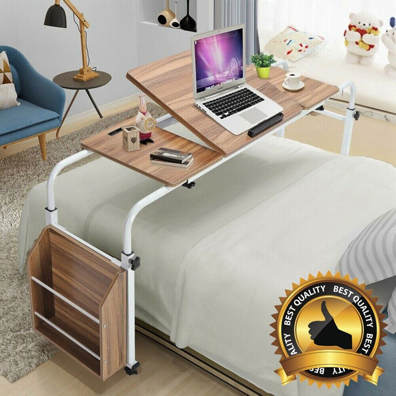 Best Adjustable Laptop Computer Over The Bed Desk With Rolling Wheels - Avionnti