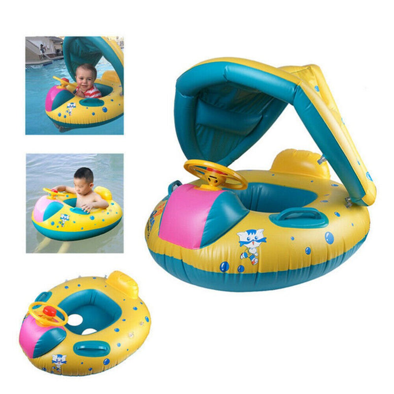 Best Inflatable Infant Baby Swimming Pool Floating Ring With Canopy - Avionnti