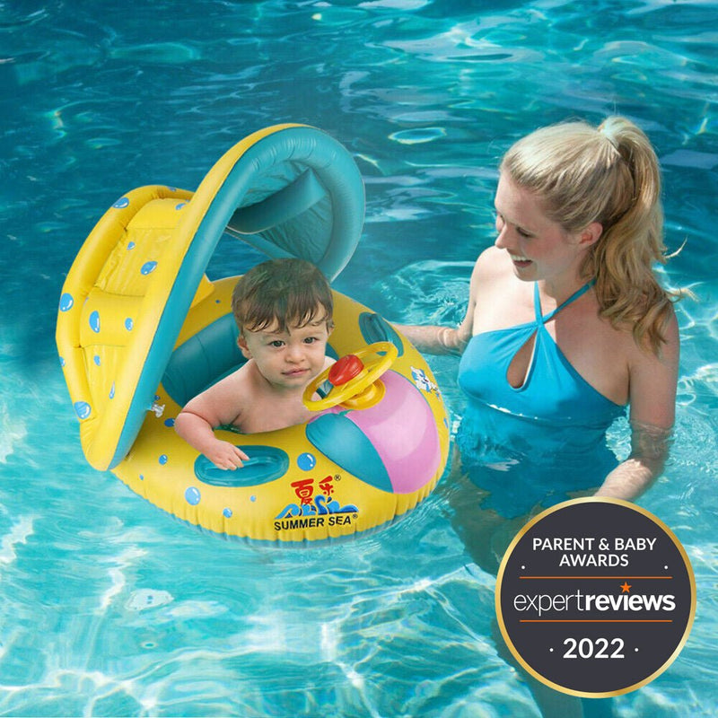 Best Inflatable Infant Baby Swimming Pool Floating Ring With Canopy - Avionnti
