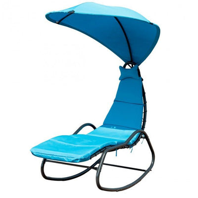 Best Outdoor Chaise Lounge Swing Chair W/ Wide Canopy & Soft Cushion - Avionnti