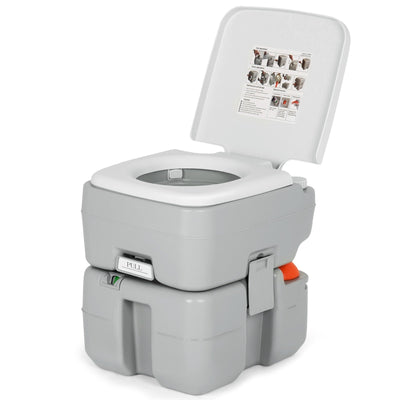 BEST Portable Potty Travel Camping Toilet With Piston Pump Flush - Avionnti