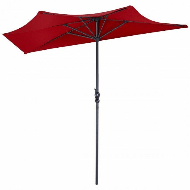 Best Space-Saving 9ft Half Round Patio Cantilever Umbrella For Outdoor - Avionnti