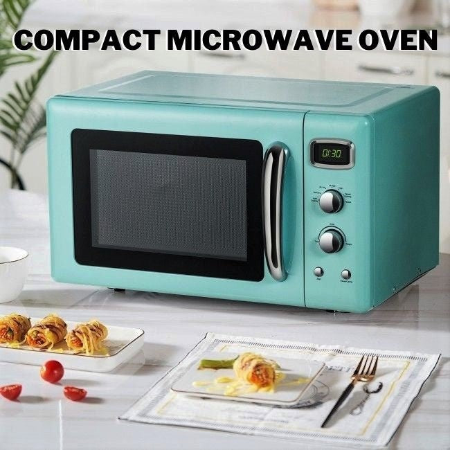 Compact 900W Retro Countertop Microwave Oven - Avionnti