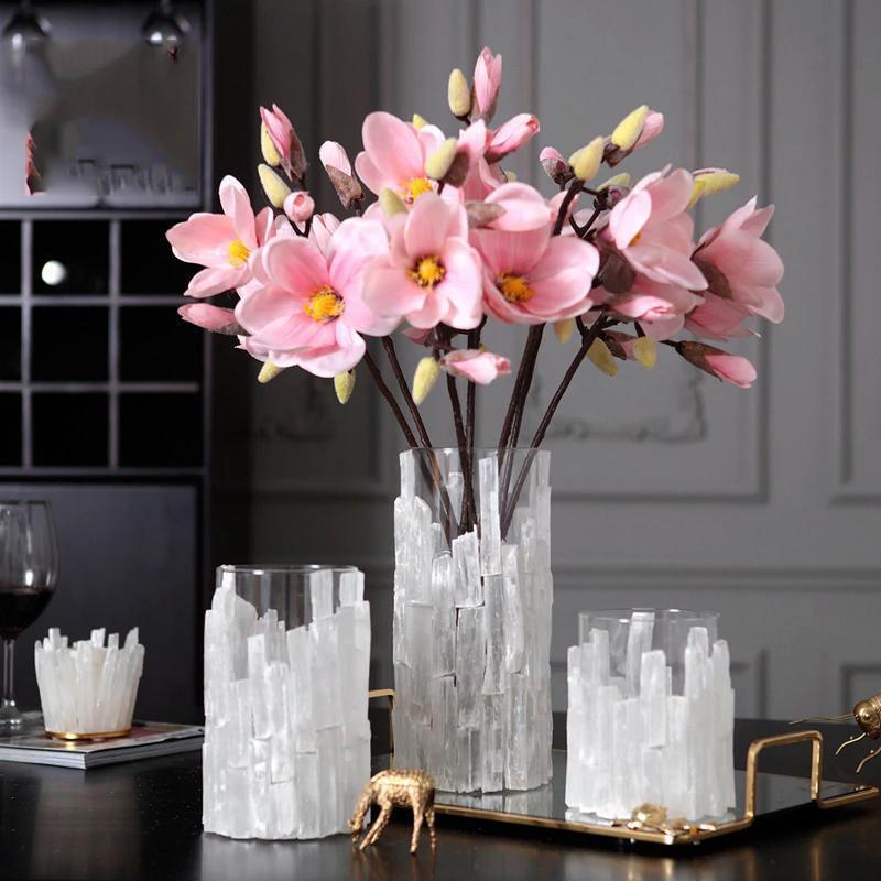 Crystal Chip Glass Flower Pot - Modern Flower Vase / 3 Unique Designs - Avionnti