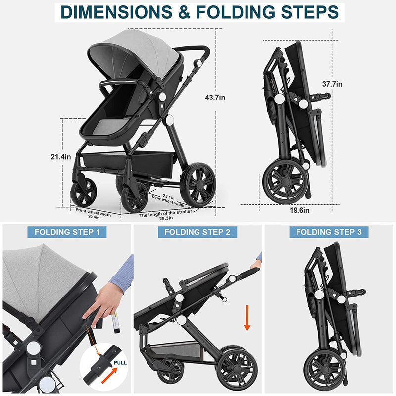 Cynebaby™ Premier 2-In-1 Baby Infant Bassinet Stroller For All Terrain - Avionnti