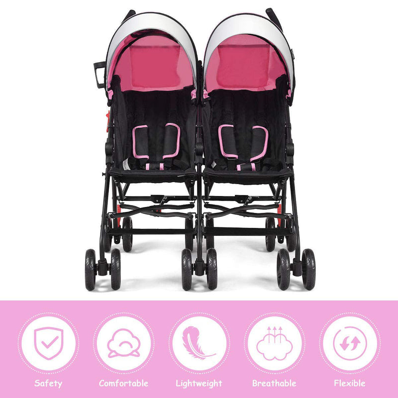 Deluxe 2022 Foldable Twins Baby Double Stroller with Canopy - Avionnti