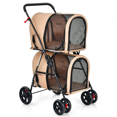 Detachable 4-in-1 Double Pet Stroller with Travel Carriage Bag - Avionnti