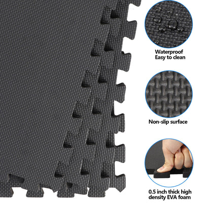 Durable 12 PCS Interlocking Gym Flooring Foam Mat For Multipurpose - Avionnti