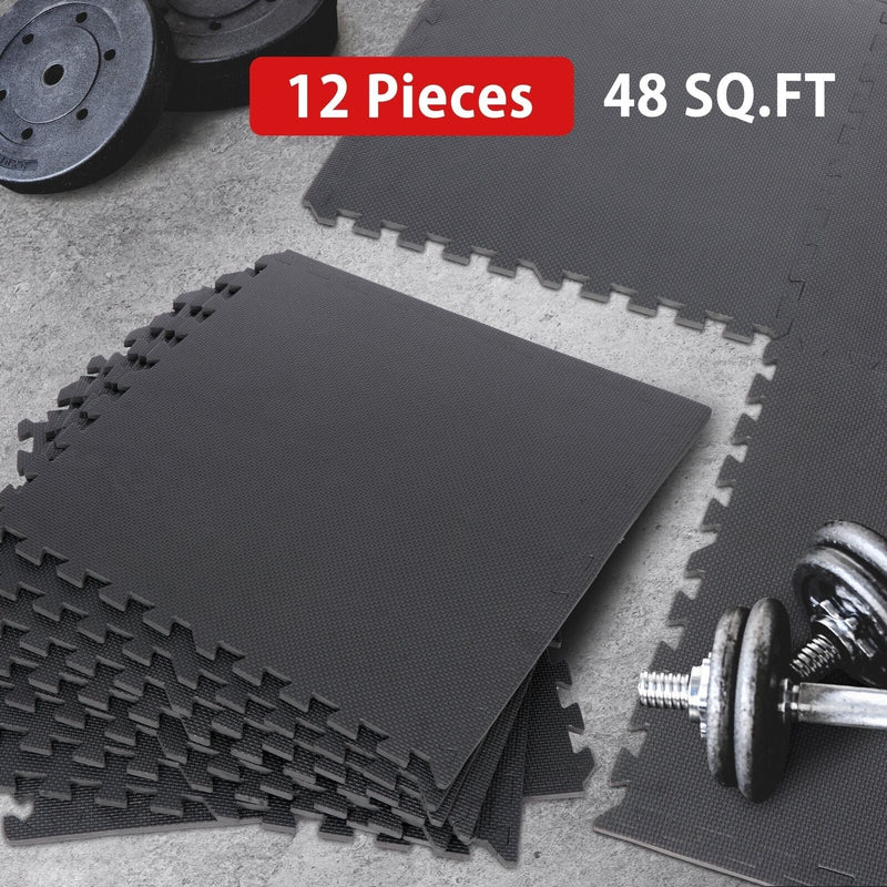 Durable 12 PCS Interlocking Gym Flooring Foam Mat For Multipurpose - Avionnti