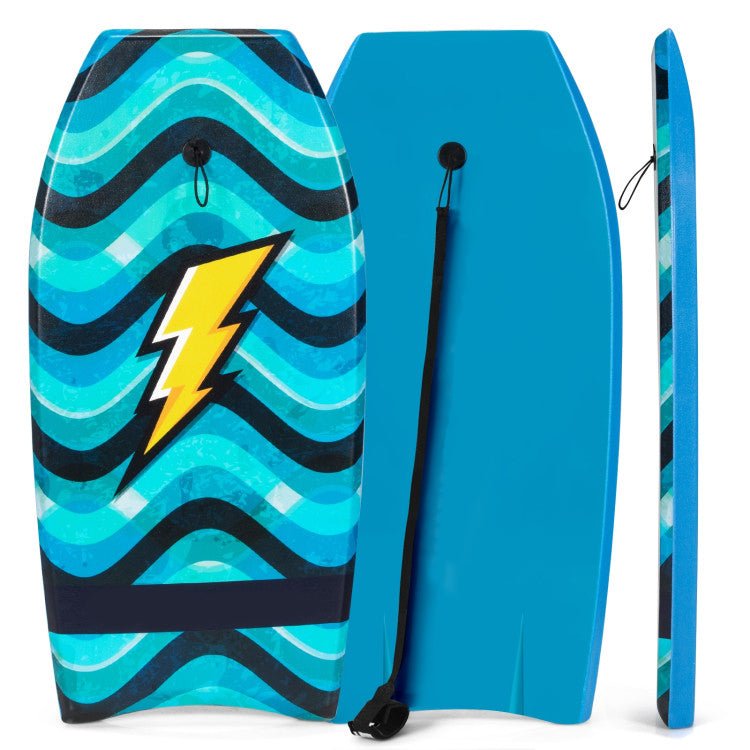 Durable Lightweight Kids And Adults Surfing Bodyboard With Wrist Leash - Avionnti