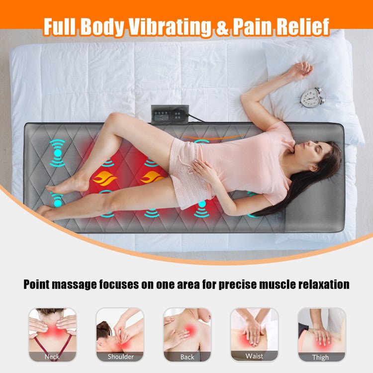 Effectual Full Body Shiatsu Massager Mat With Soothing Heat Therapy - Avionnti