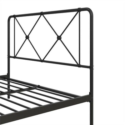 Elianna Black Queen Platform Iron Bed Frame With Adjustable Base Height - Avionnti
