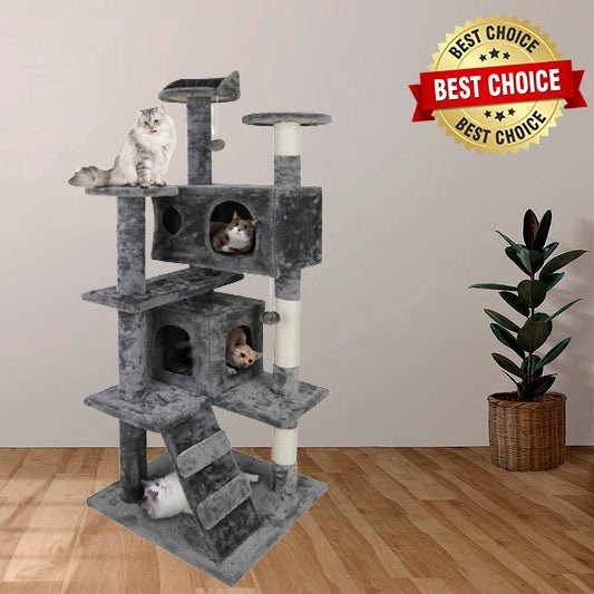 Elite 53” Modern Cat Tree Tower Playing House Cat Condo - Avionnti