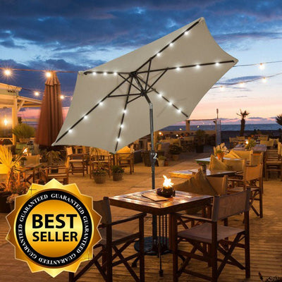 Extra Large 9ft Outdoor Cantilever Patio Umbrella With Solar Lights - Avionnti