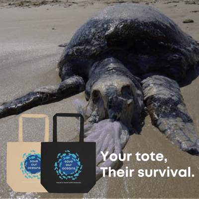 Get Our Tote Bag - 100% Sales Aid Ocean Creature Rescue - Avionnti