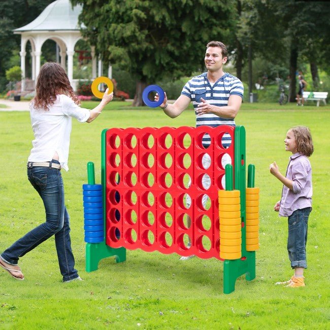 Giant Connect Four Game Set W/ 42 Jumbo Rings & Quick-Release Slider - Avionnti