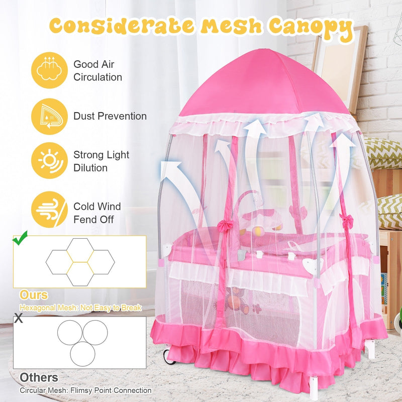 GRANDEUR Portable Baby Playpen Crib Cradle with Travel Bag - Avionnti