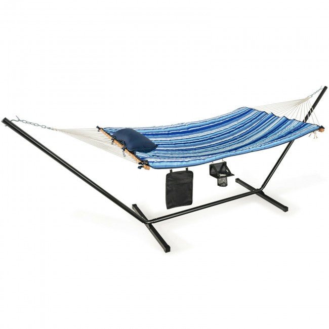 Hammock Swing Chair Cotton Swing Stand Set W/ Pillow & Cup Holder - Avionnti