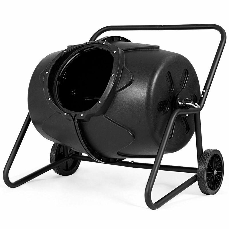 HANDY 50 Gallon Outdoor Composting Tumbler Bin with Wheels - Avionnti