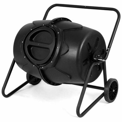 HANDY 50 Gallon Outdoor Composting Tumbler Bin with Wheels - Avionnti