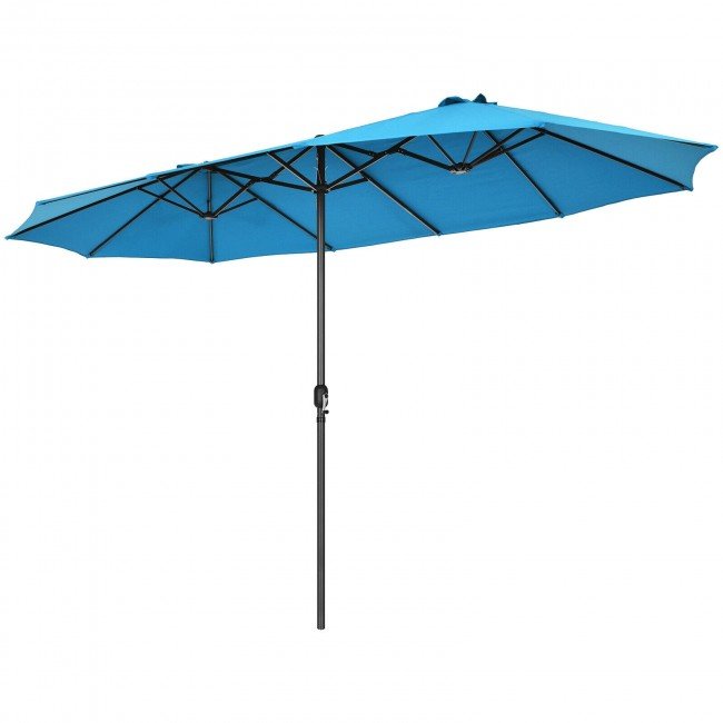 Heavy-Duty 15ft Patio Double-Sided Umbrella with Hand-Crank System - Avionnti