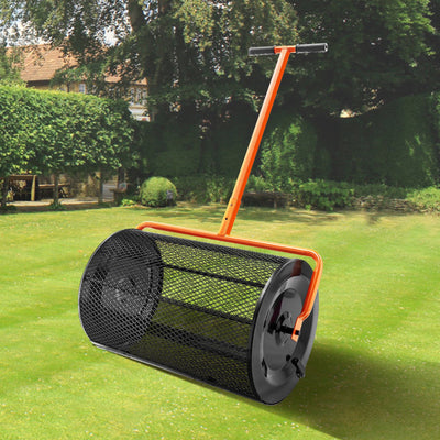 Heavy-Duty 24 Inch Peat Moss Compost Spreader With Adjustable Handle - Avionnti