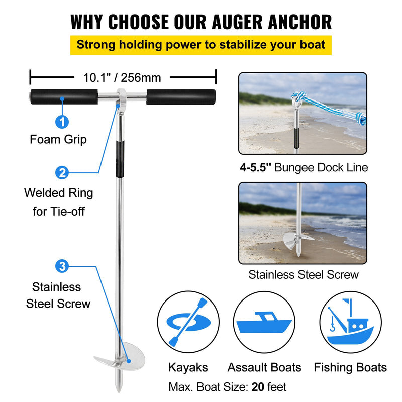 Heavy-Duty 316 Stainless Steel Sand Boat Anchor With Carrying Bag - Avionnti