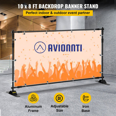 Heavy-Duty Adjustable Step And Repeat Backdrop Banner Stand - Avionnti