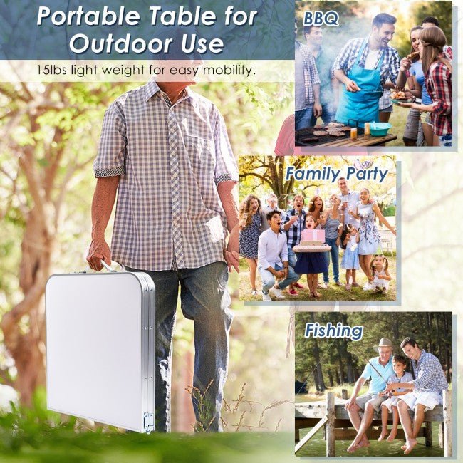Heavy-Duty Portable Folding Camping Table With Adjustable Height - Avionnti