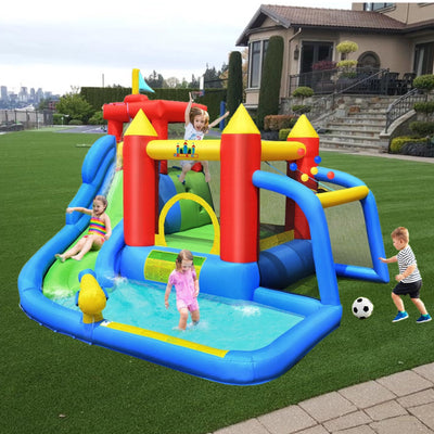 Inflatable Bounce House Castle Themed Water Slide - Kids Blow Up Pool - Avionnti