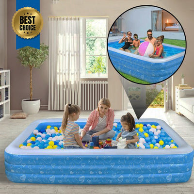 Inflatable Rectangular Above Ground Swimming Pool For Adults & Kids - Avionnti