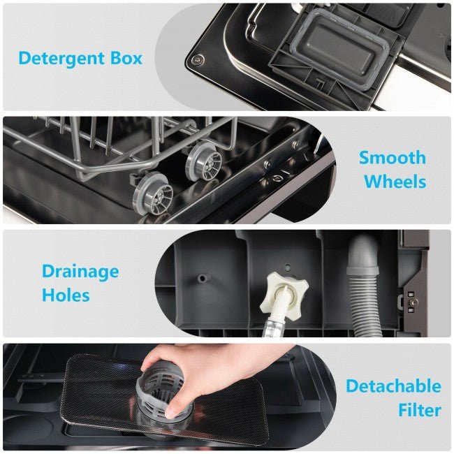 Intelligent Countertop Dishwasher 5 Mode with 6 Place Setting - Avionnti