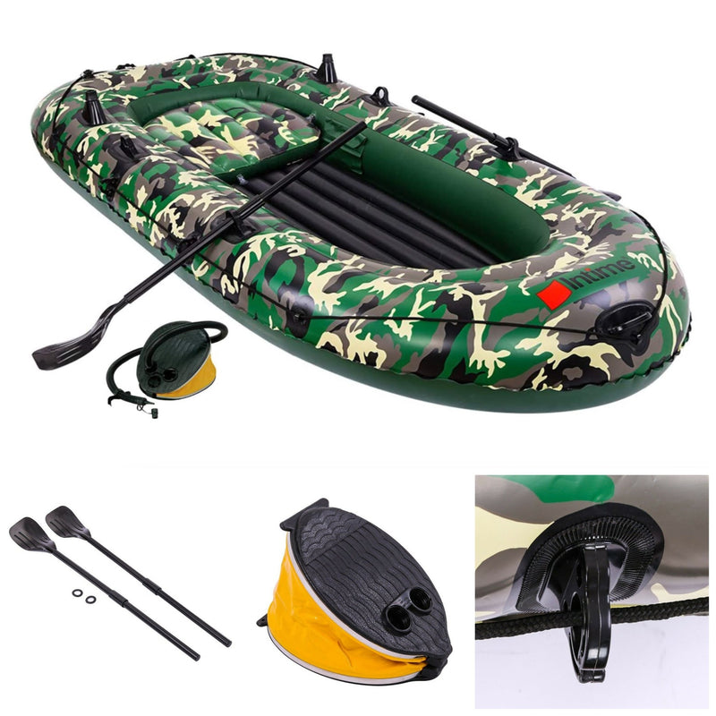 Large And Spacious 3 Person Inflatable Fishing Boat Blow Up Boat Raft - Avionnti