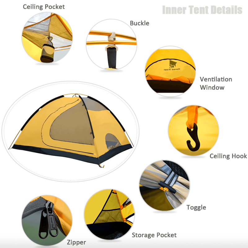 Large And Spacious 4 Person Family Camping Tent - Pop Up Tent With Bed - Avionnti