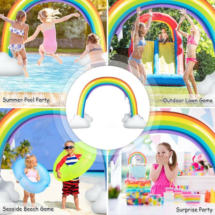 Large Inflatable Rainbow Water Play Sprinkler For Backyard Outdoor - Avionnti