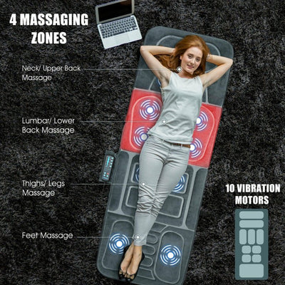 Luxury Full Body Heating Massager Mat With 10 Vibration Motors - Avionnti
