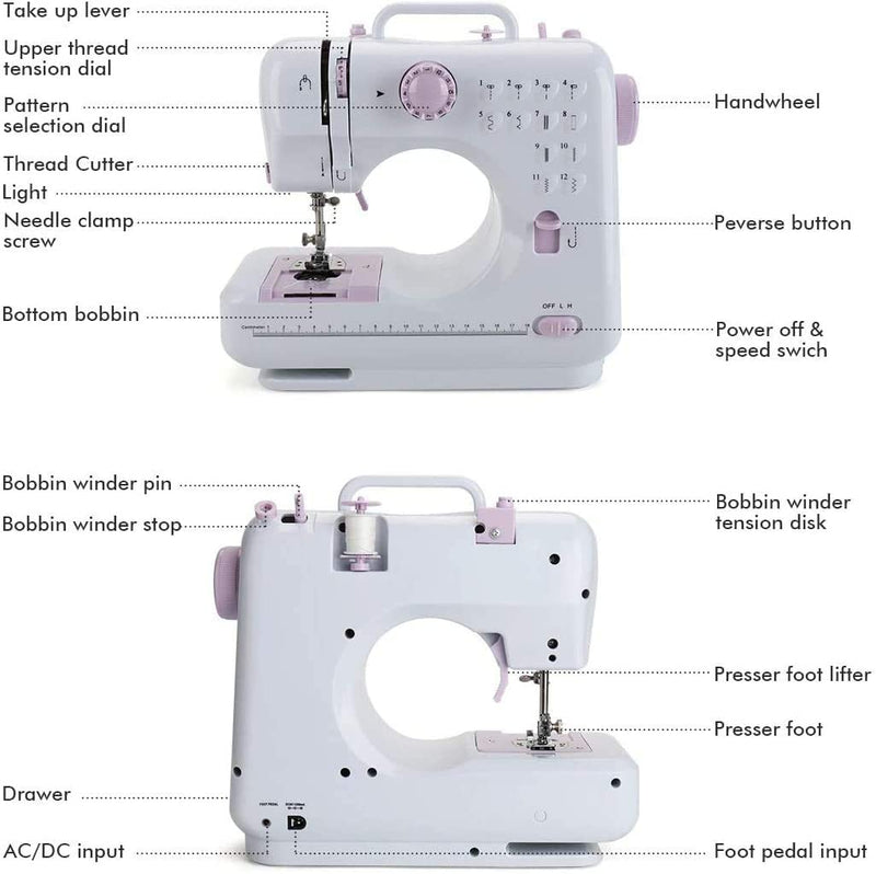 Multifunction Electric Mini Portable Sewing Machine W/ 12 Stitches - Avionnti