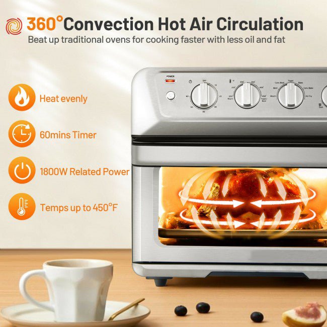 Multifunctional 21.5 Quart 1800W Countertop Convection Toaster Oven - Avionnti